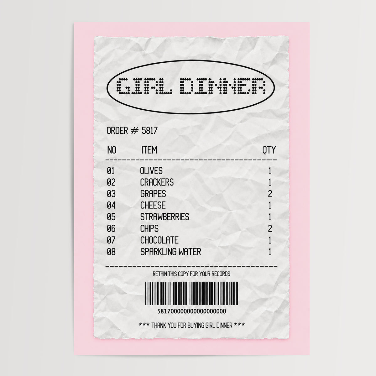 Dinner Receipt